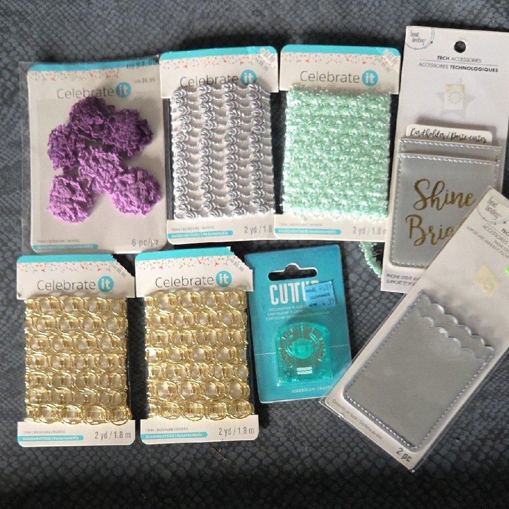 Celebrate It Crafting Embellishments Set - Purple, Silver, Green, Gold